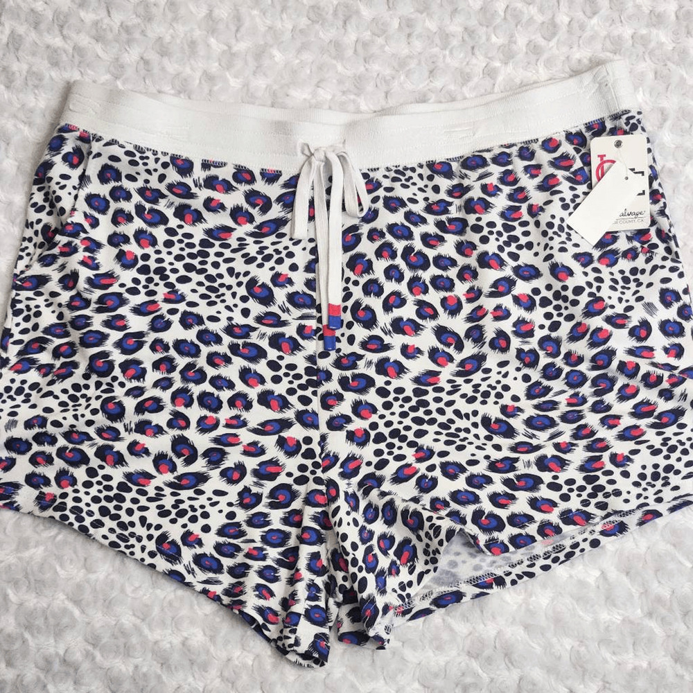 PJ Salvage Purple and Blue Animal Print Lounge Shorts 3X NWT (7071)